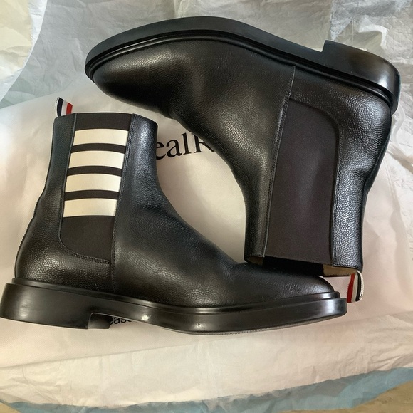 Thom Browne Other - Thom Browne 4-Bar Grained Leather Chelsea Boots in Black Men’s Sz. EU-42/US-9​